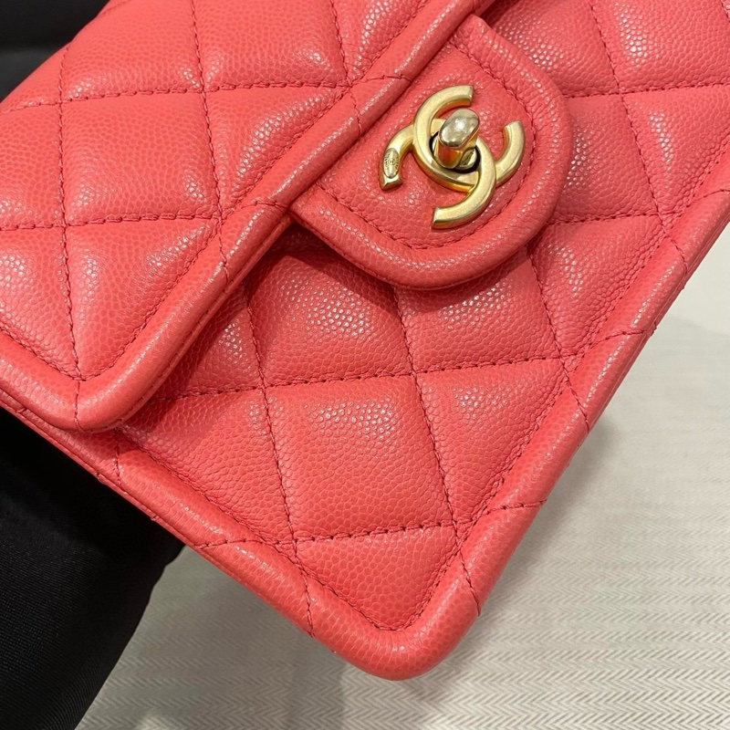 Chanel / 香奈兒 澳門購證刷卡單 小牛皮荔枝紋方胖子CF郵差包-1
