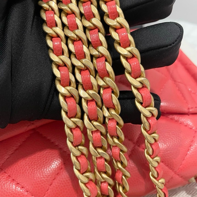 Chanel / 香奈兒 澳門購證刷卡單 小牛皮荔枝紋方胖子CF郵差包-10