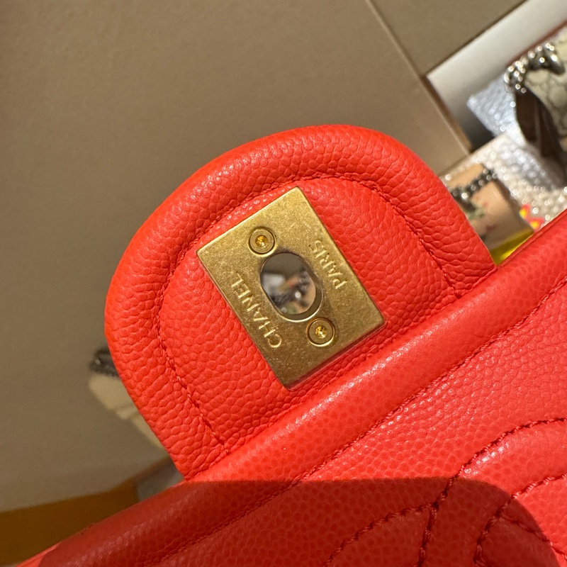 Chanel / 香奈兒 澳門購證刷卡單 小牛皮荔枝紋方胖子CF郵差包-14