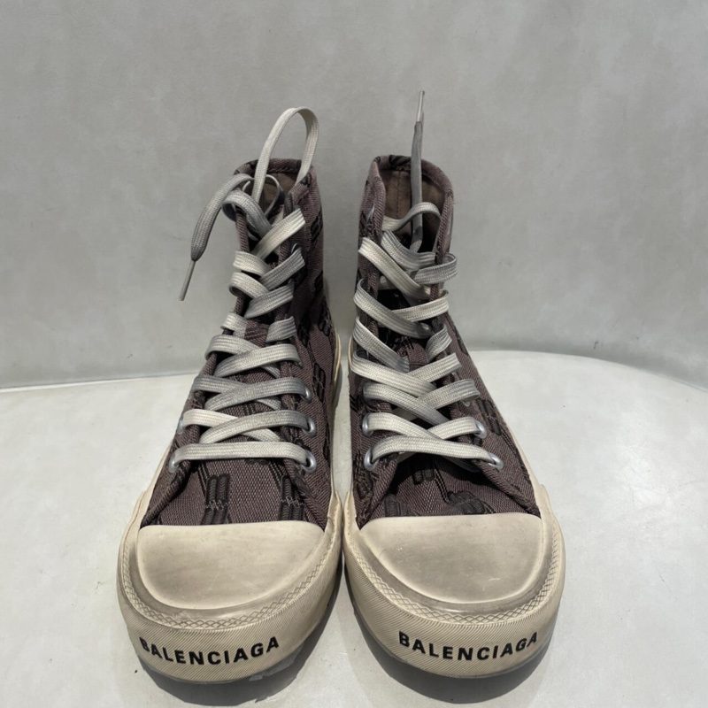 全新 Balenciaga巴黎世家經典緹花BB做舊高筒帆布鞋-2