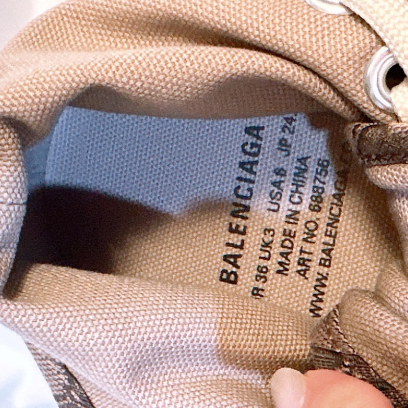 全新 Balenciaga巴黎世家經典緹花BB做舊高筒帆布鞋-10