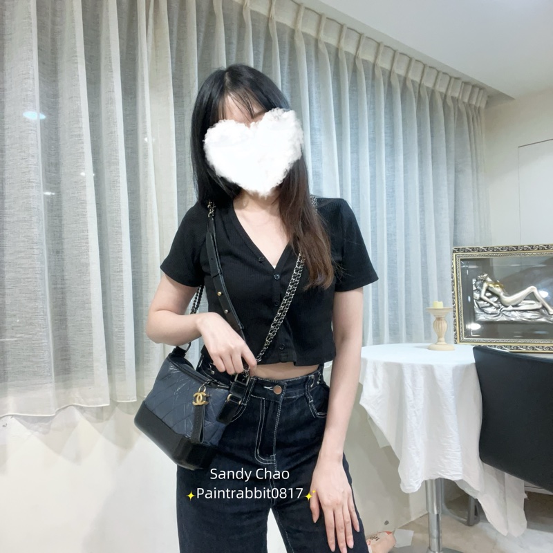 ෆ Chanel藍黑拼色流浪包🈶購證-0