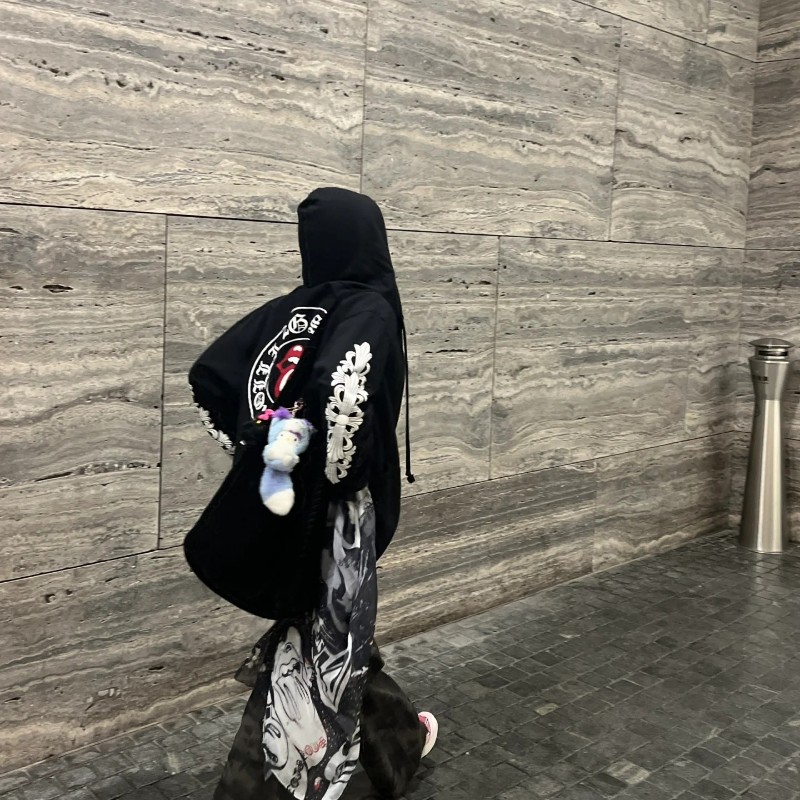 Chrome Hearts 滾石聯名款 舌頭👅拉鏈毛衫 XL-3