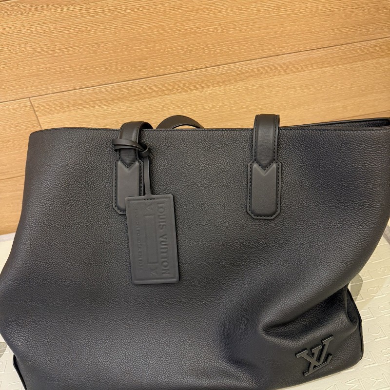 LV/Louis Vuitton Fastline Tote 男士黑色皮革托特包-0