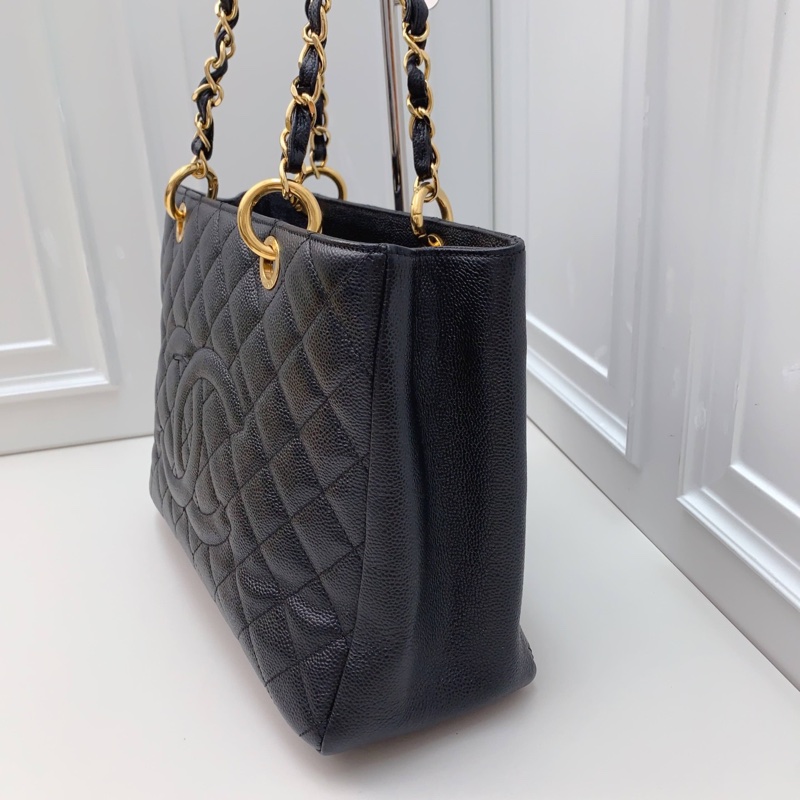 98新CHANEL 黑金荔枝紋GST 經典配色-1