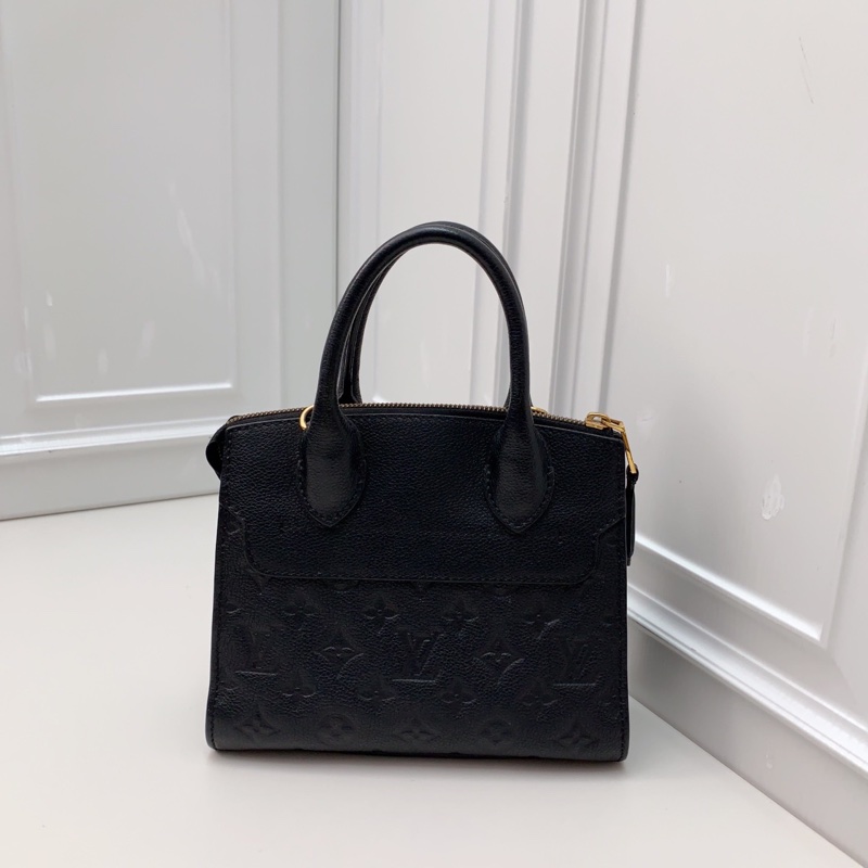 98新 LV路易威登 City steamer mini黑金印花小牛皮手提斜挎包-2