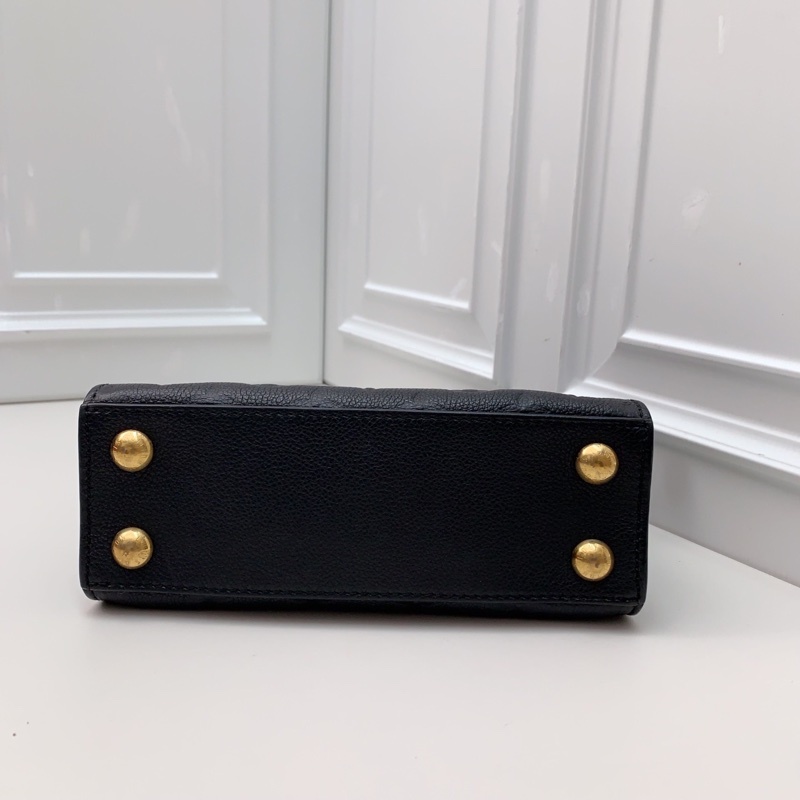 98新 LV路易威登 City steamer mini黑金印花小牛皮手提斜挎包-7