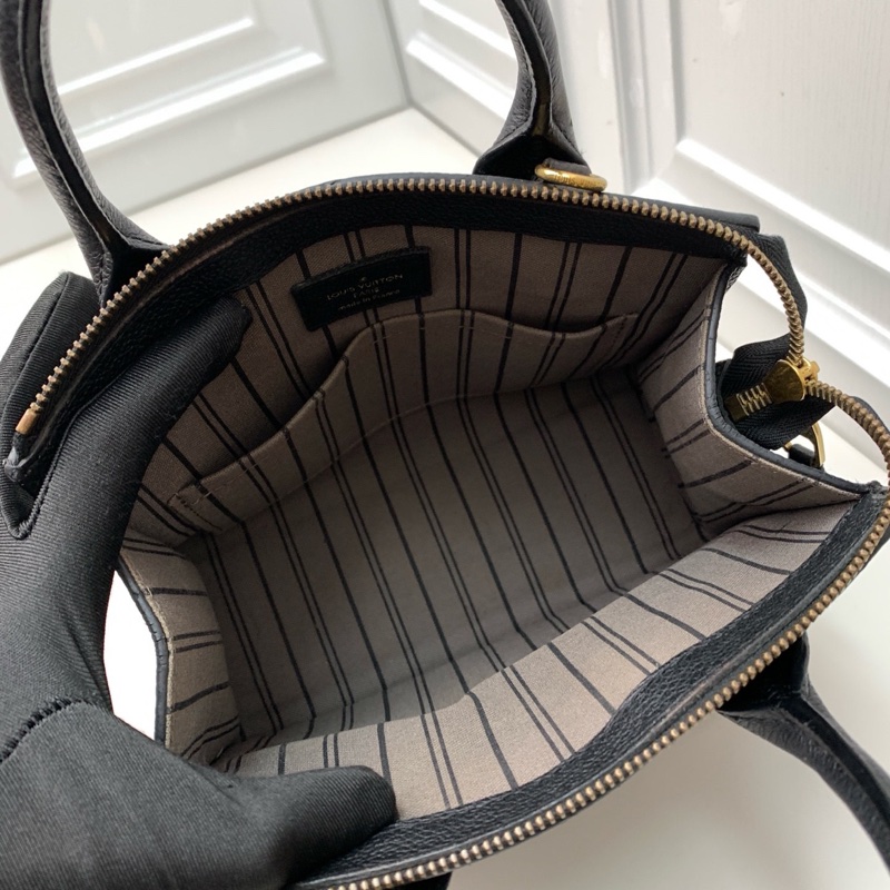 98新 LV路易威登 City steamer mini黑金印花小牛皮手提斜挎包-8