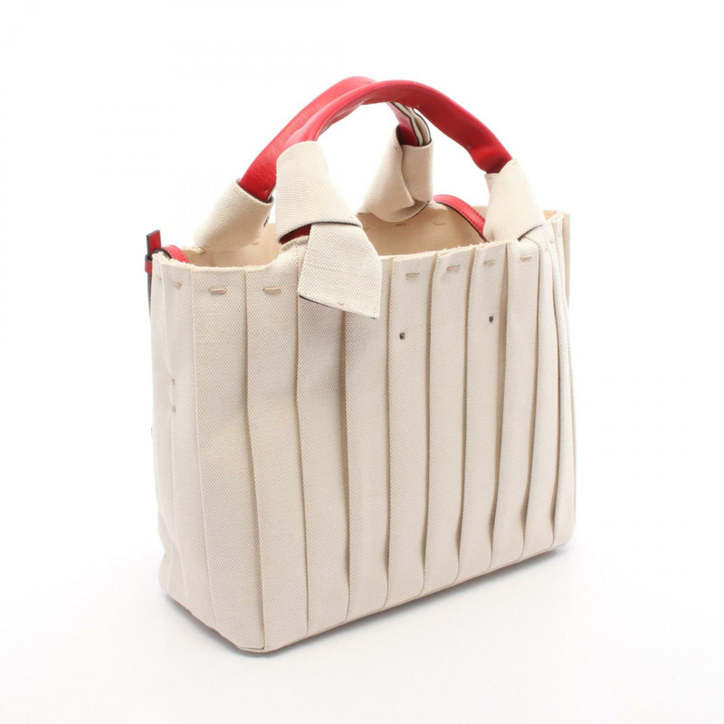 Valentino ATELIER BAG 05 手提包 單肩包 帆布 皮革 米色 紅色 二手 女士-1