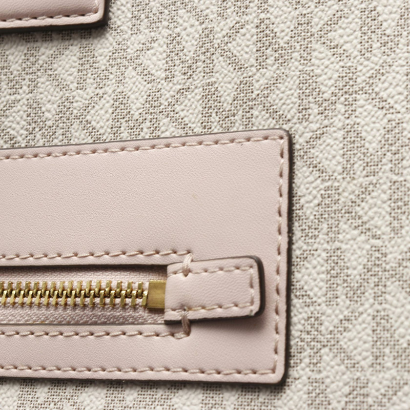 Michael Kors KENLY NS Kenly 單肩手提包帆佈白粉灰色二手-7