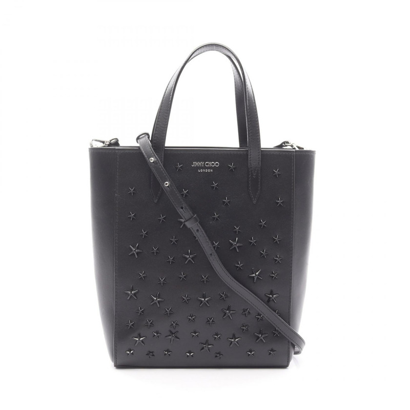 JIMMY CHOO BRIA TOTE N/S 肩包 托特包 皮革 黑色 二手 女士 斜背包-0