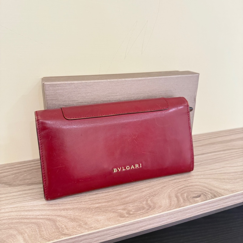 寶格麗豬肝紅長夾-6