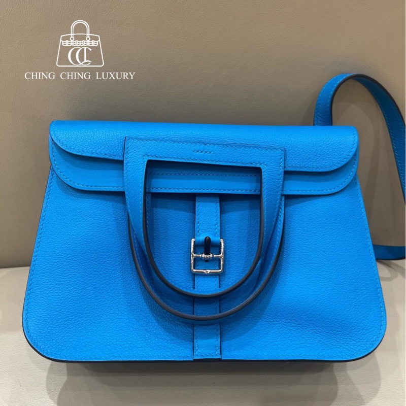 🌈Hermes💙Halzan 25💙坦桑尼亞藍色銀扣🌟未使用閑置🌈-0