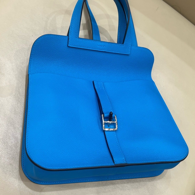 🌈Hermes💙Halzan 25💙坦桑尼亞藍色銀扣🌟未使用閑置🌈-1