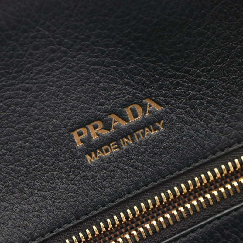 PRADA SOFT GRAIN 肩背手提包 1BG5222CYSF0002 黑色皮革 全新 女士-3
