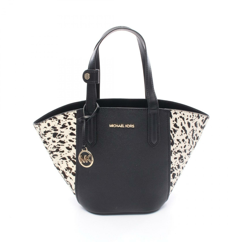 Michael Kors Porta 托特包 手提包 35F1GPAT5H 皮革 黑色 白色 二手 女士-0