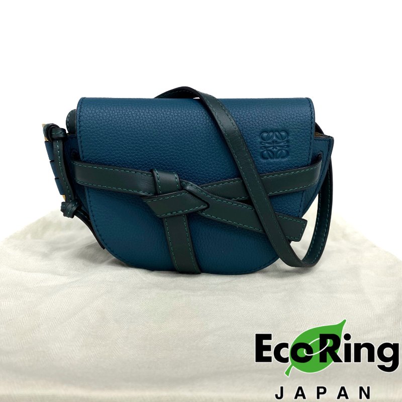 ☆ Loewe 羅意威 Blue Calfskin Mini Gate Shoulder Bag 藍色小牛皮肩背袋 - 257015661-0