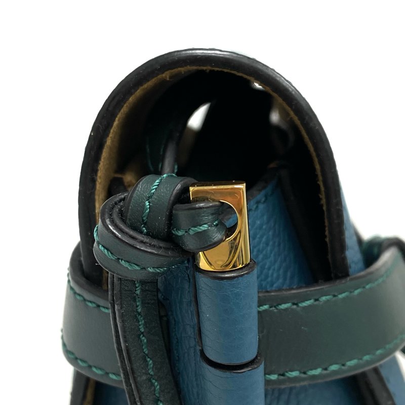 ☆ Loewe 羅意威 Blue Calfskin Mini Gate Shoulder Bag 藍色小牛皮肩背袋 - 257015661-5