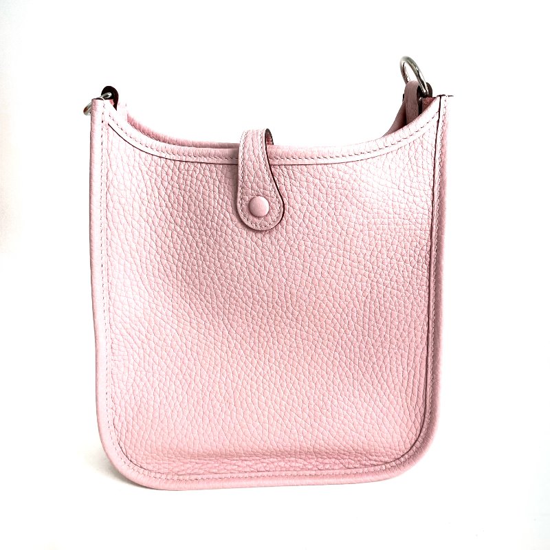 △ Hermes 愛馬仕 3Q Rose Sakura Clemence Calfskin Palladium Plated Metal Evelyn 16 Shoulder Bag Stamp K 3Q櫻花粉色粒紋小牛皮鍍鈀金屬肩背袋K刻 - 257017311-2