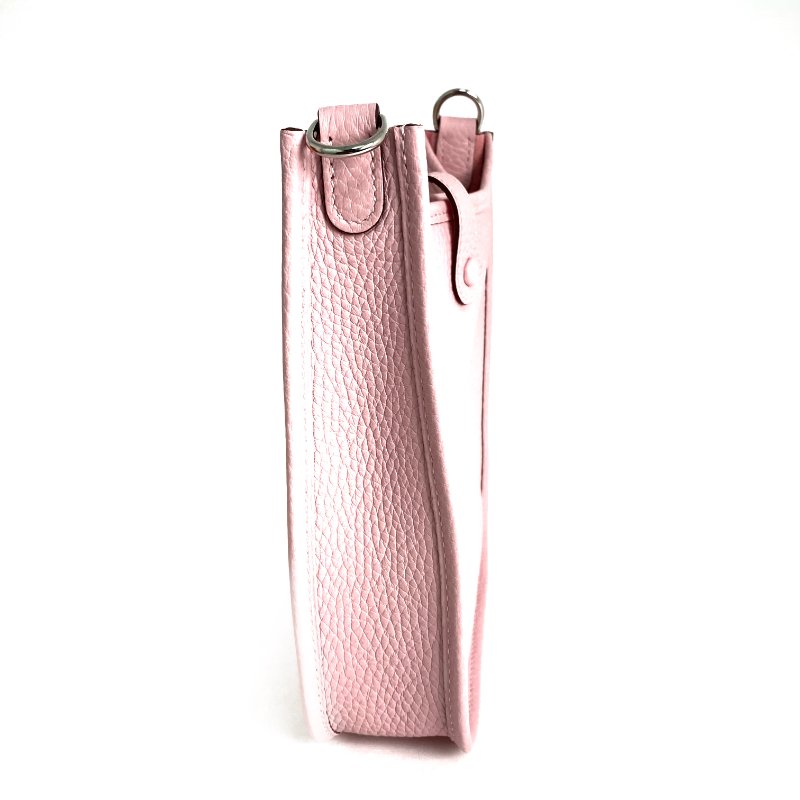 △ Hermes 愛馬仕 3Q Rose Sakura Clemence Calfskin Palladium Plated Metal Evelyn 16 Shoulder Bag Stamp K 3Q櫻花粉色粒紋小牛皮鍍鈀金屬肩背袋K刻 - 257017311-3