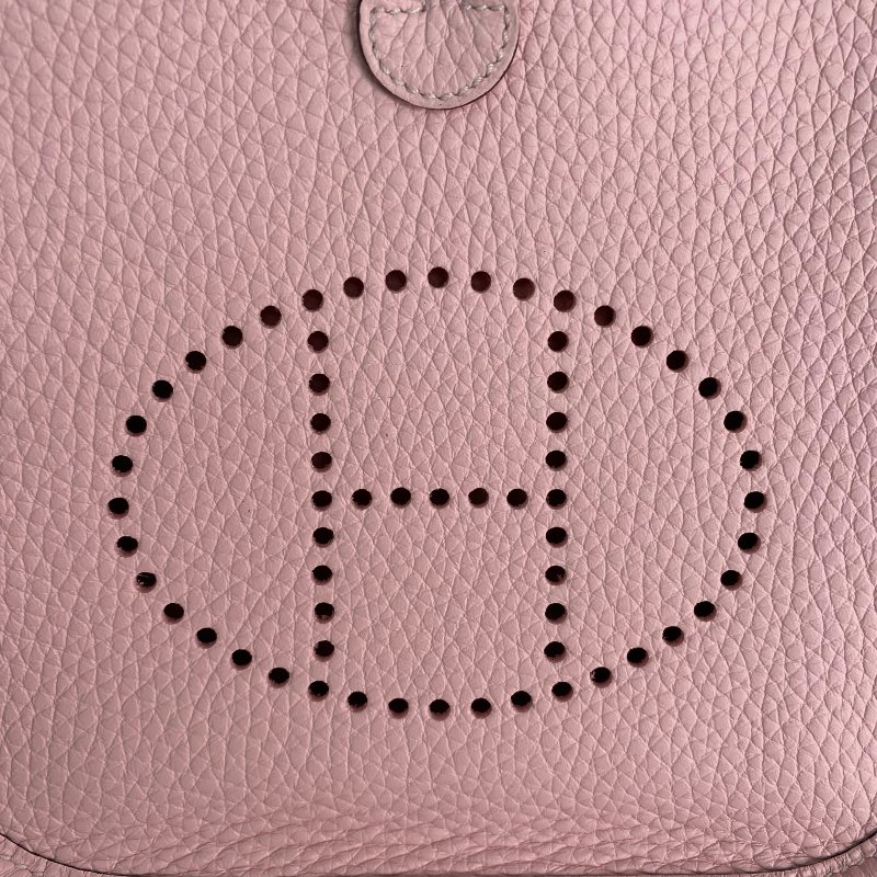 △ Hermes 愛馬仕 3Q Rose Sakura Clemence Calfskin Palladium Plated Metal Evelyn 16 Shoulder Bag Stamp K 3Q櫻花粉色粒紋小牛皮鍍鈀金屬肩背袋K刻 - 257017311-12