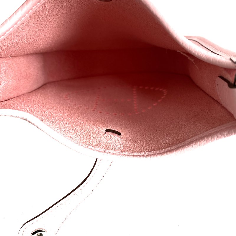 △ Hermes 愛馬仕 3Q Rose Sakura Clemence Calfskin Palladium Plated Metal Evelyn 16 Shoulder Bag Stamp K 3Q櫻花粉色粒紋小牛皮鍍鈀金屬肩背袋K刻 - 257017311-13