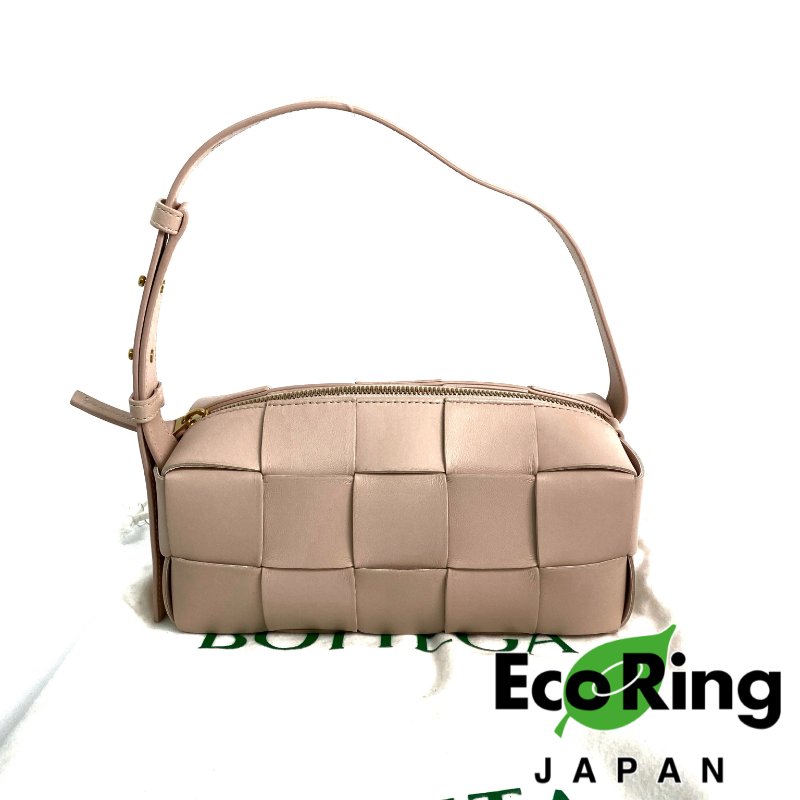 △ Bottega Veneta 寳緹嘉 Pink Lambskin Brick Cassette One Shoulder Bag 粉紅色小羊皮單肩袋 - 257016677-0