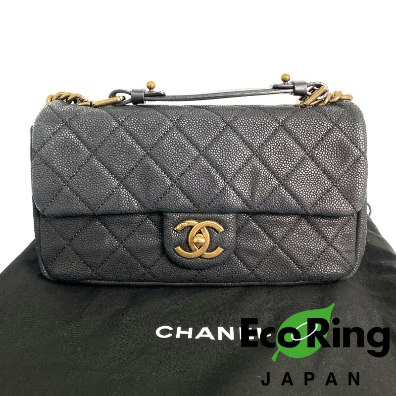 △ Chanel 香奈兒 Black Caviar Skin Gold Tone Metal Single Flap Chain Shoulder Bag A67622 No.17 黑色粒紋小牛皮金色金屬鎖鏈肩背袋No.17 - 257016995-0