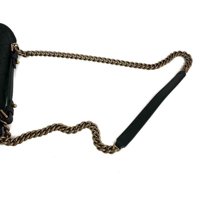 △ Chanel 香奈兒 Black Caviar Skin Gold Tone Metal Single Flap Chain Shoulder Bag A67622 No.17 黑色粒紋小牛皮金色金屬鎖鏈肩背袋No.17 - 257016995-10