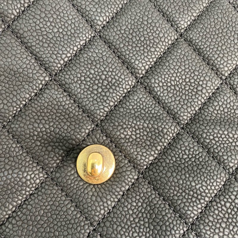 △ Chanel 香奈兒 Black Caviar Skin Gold Tone Metal Single Flap Chain Shoulder Bag A67622 No.17 黑色粒紋小牛皮金色金屬鎖鏈肩背袋No.17 - 257016995-14
