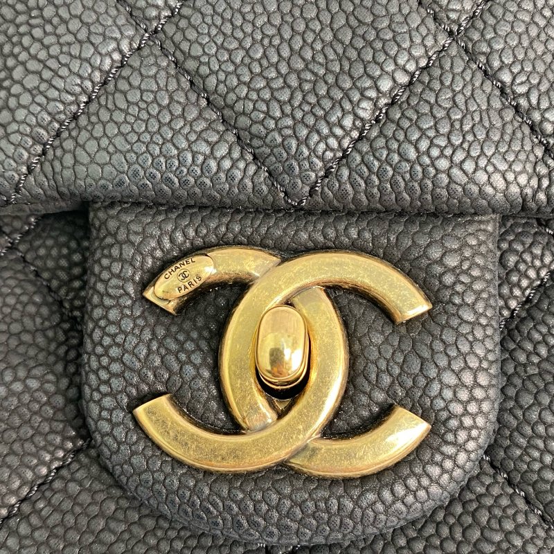△ Chanel 香奈兒 Black Caviar Skin Gold Tone Metal Single Flap Chain Shoulder Bag A67622 No.17 黑色粒紋小牛皮金色金屬鎖鏈肩背袋No.17 - 257016995-20