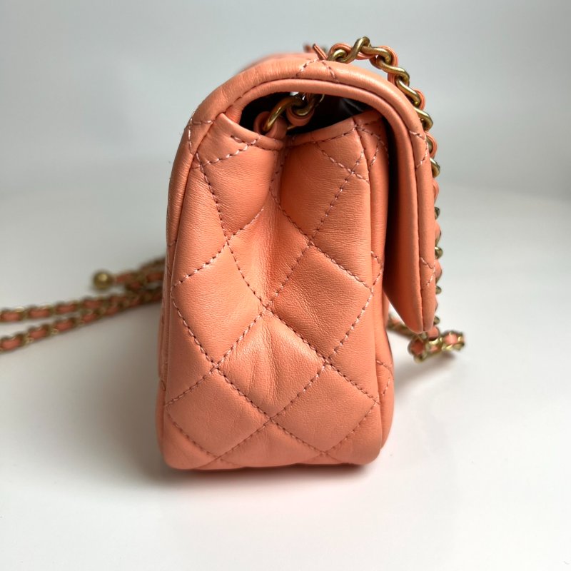 CHANEL CF方胖金球鍊包羊皮粉 AS1786/晶片款-3