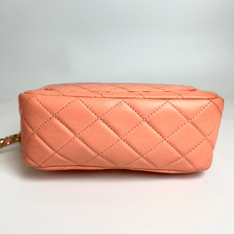 CHANEL CF方胖金球鍊包羊皮粉 AS1786/晶片款-4