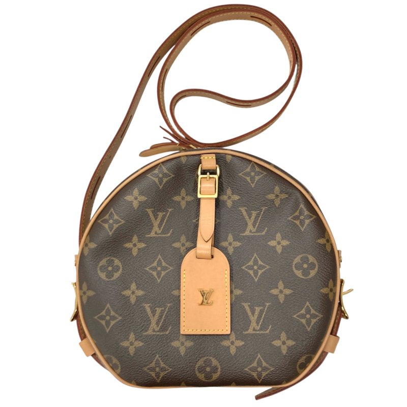 LOUIS VUITTON 路易威登 M52294 BOITE CHAPEAU SOUPLE PM 飯盒包 帆布肩背 圓餅包 老花 棕色 金釦-0
