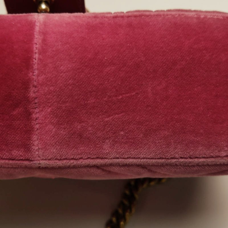 Gucci GG Marmont 迷你 絨布 純色 雙G 標誌 口蓋包 單肩包-17