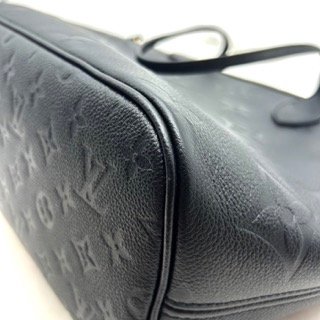 展示品出清 LV M45685 黑色全皮大字紋壓紋NeveFull MM包-4