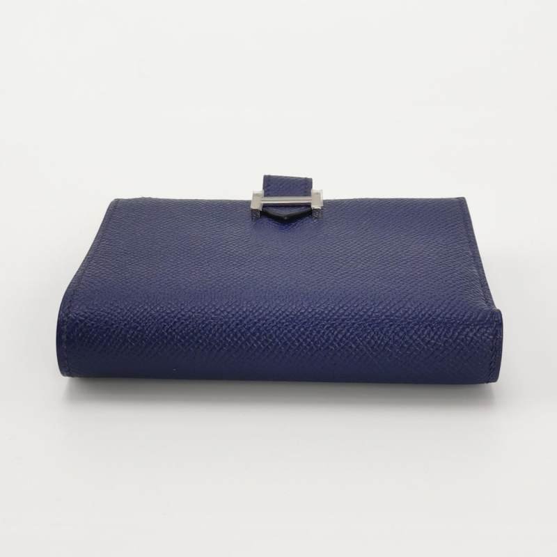 Hermes Bearn 牛皮 純色 標誌 H袢帶 皮夾-4