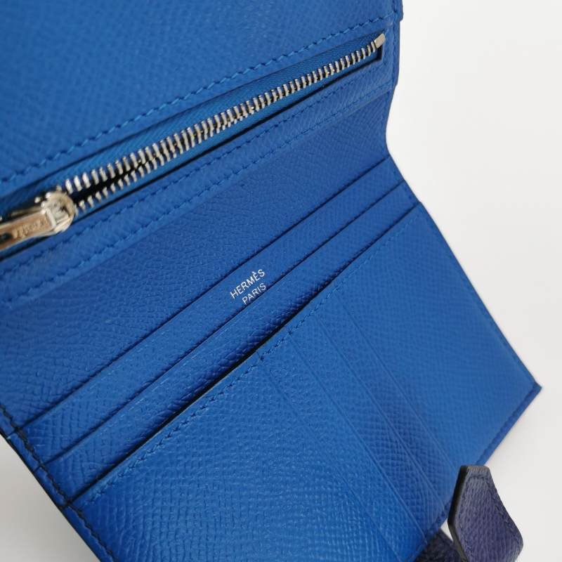 Hermes Bearn 牛皮 純色 標誌 H袢帶 皮夾-6