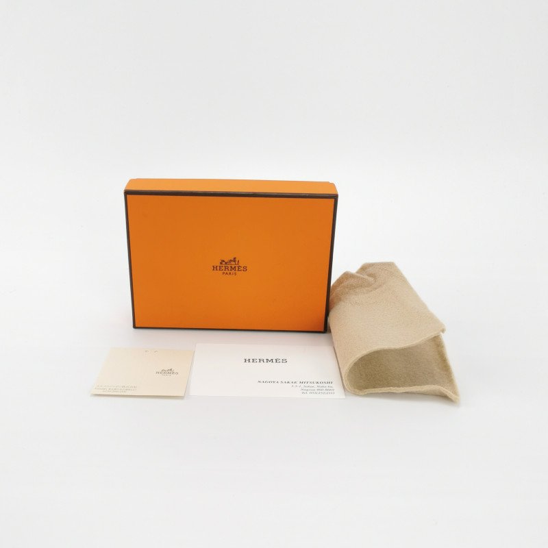 Hermes Bearn 牛皮 純色 標誌 H袢帶 皮夾-7