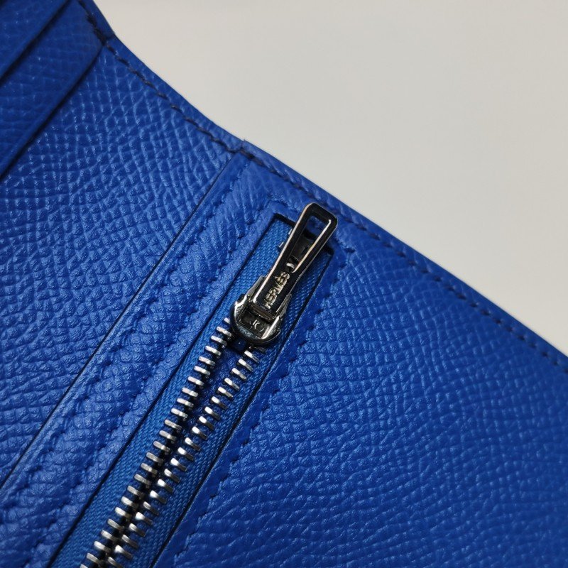 Hermes Bearn 牛皮 純色 標誌 H袢帶 皮夾-10