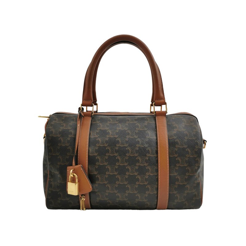 Celine Triomphe Canvas 大號 牛皮 拼色 標誌 印花 手提包-0