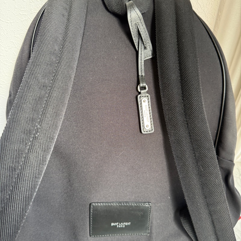 YSL 徽章帆布後背包 男女都可以 甜甜-8