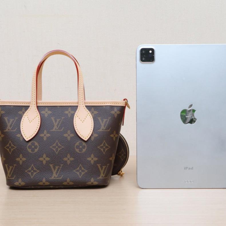 Neverfull BB 24 配子袋 可拆卸米棕寬肩帶 老花 PVC 金扣 晶元-2