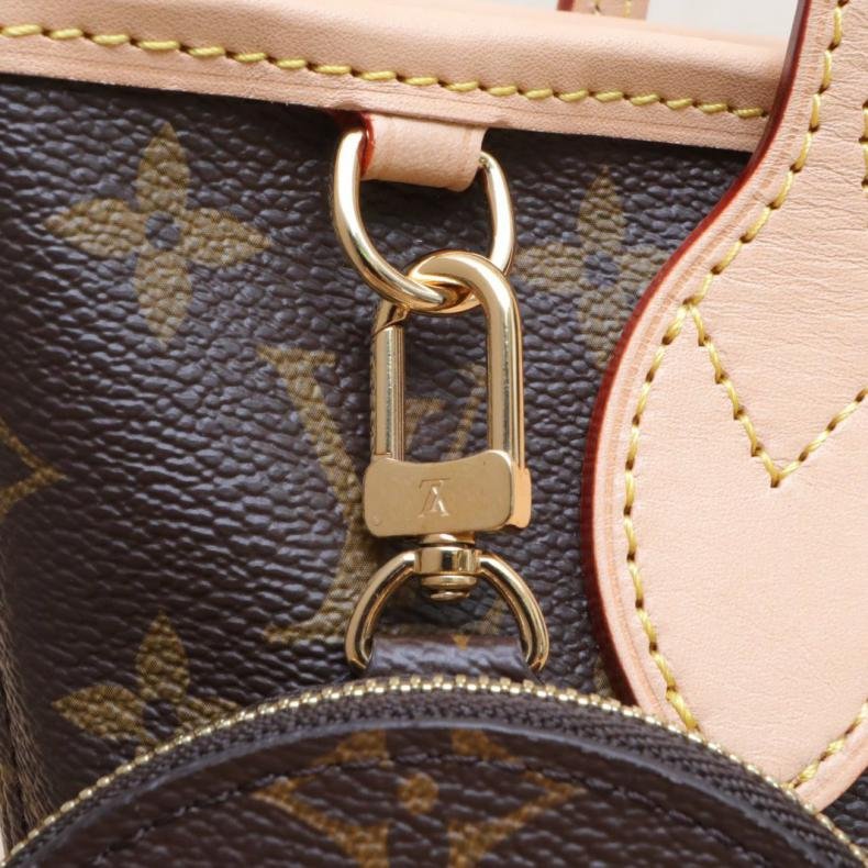 Neverfull BB 24 配子袋 可拆卸米棕寬肩帶 老花 PVC 金扣 晶元-4