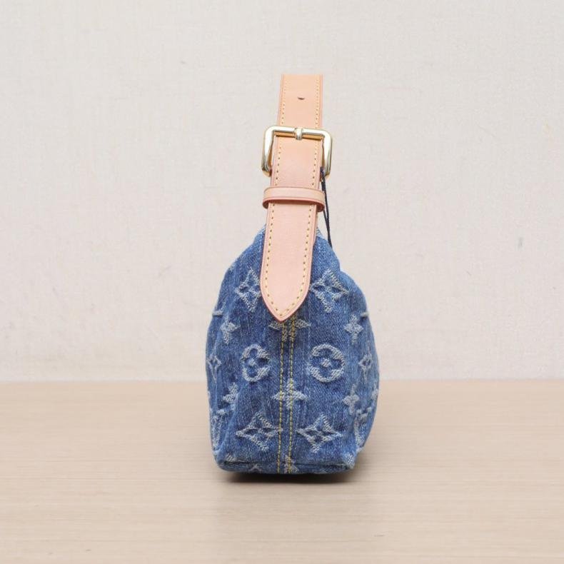 HILLS POCHETTE 飯盒包 牛仔藍 牛仔布 老花 晶元-1