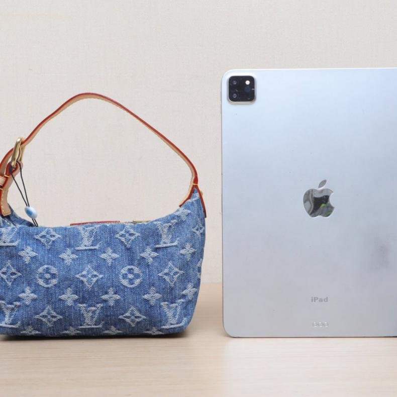 HILLS POCHETTE 飯盒包 牛仔藍 牛仔布 老花 晶元-2