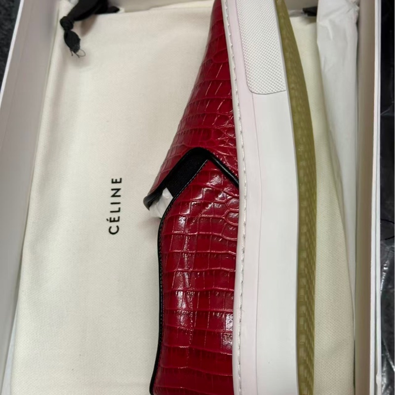 Celine Slip on Sneakers 36 Bright Red Calfskin-5