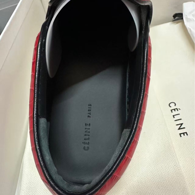 Celine Slip on Sneakers 36 Bright Red Calfskin-9