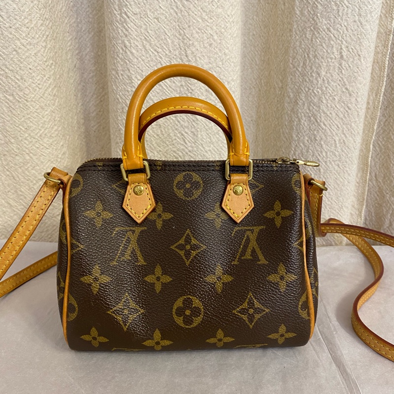 LOUIS VUITTON Nano Speedy 涂层帆布斜挎包 老款 絕版-0