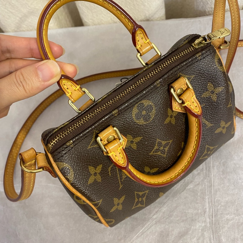 LOUIS VUITTON Nano Speedy 涂层帆布斜挎包 老款 絕版-5
